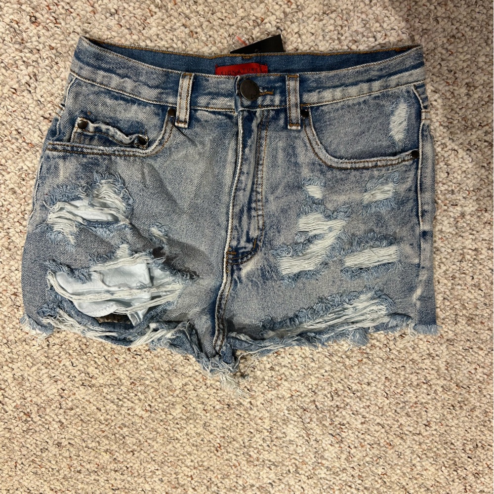 Distressed Denim Shorts